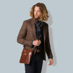 Bandoliera Uomo THE BRIDGE linea Story in Pelle Marrone