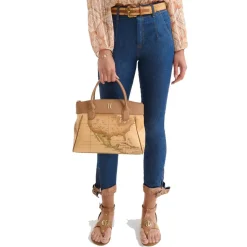 Borsa a Mano 1A Classe Alviero Martini linea Heritage Geo colore Geo Classic e Cuoio LC14