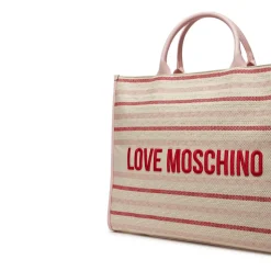 Borsa a Mano con Tracolla LOVE MOSCHINO in Canvas Rosa Cipria