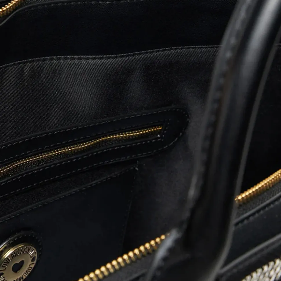 Borsa a Mano con Tracolla LOVE MOSCHINO in Canvas Nera