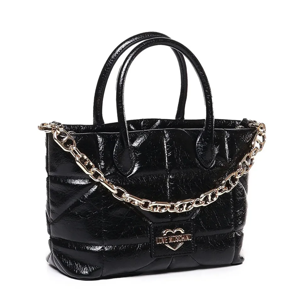 Borsa a Mano LOVE MOSCHINO linea Geometric Quilted Trapuntato Nero