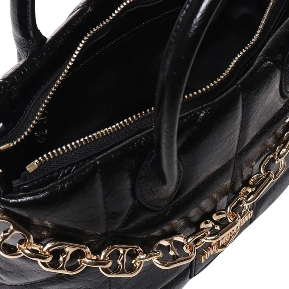 Borsa a Mano LOVE MOSCHINO linea Geometric Quilted Trapuntato Nero