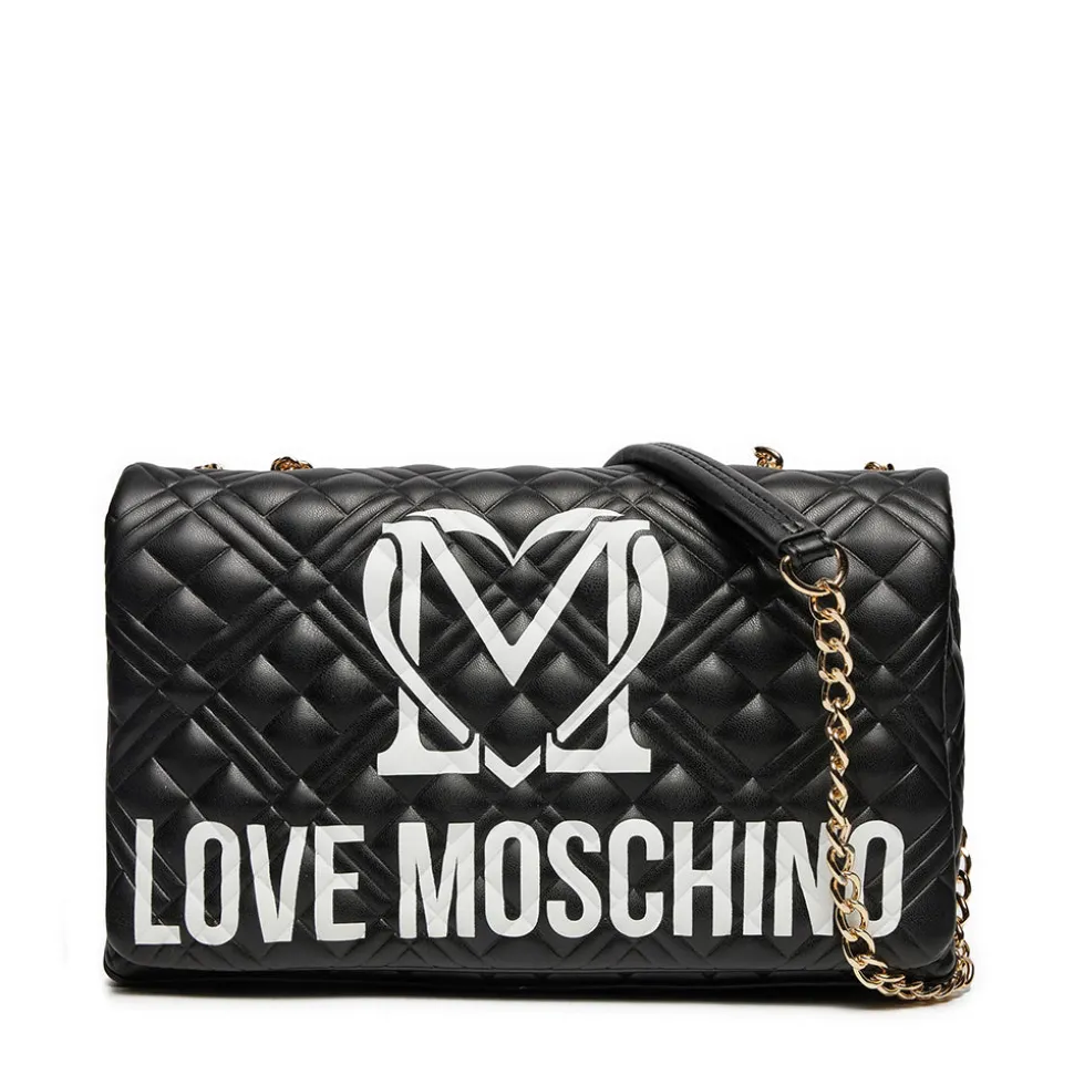 Borsa a Spalla e a Tracolla LOVE MOSCHINO linea Logo Quilt Nero