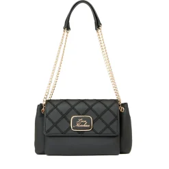Borsa a Spalla LOVE MOSCHINO con Ricamo a Scacchi Nero