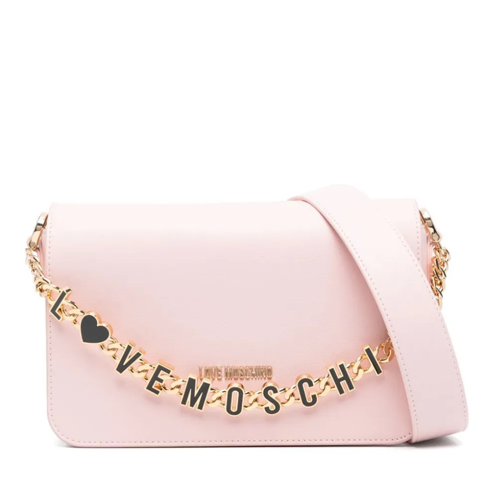 Borsa a Tracolla LOVE MOSCHINO linea Dangling in Pelle Rosa Cipria
