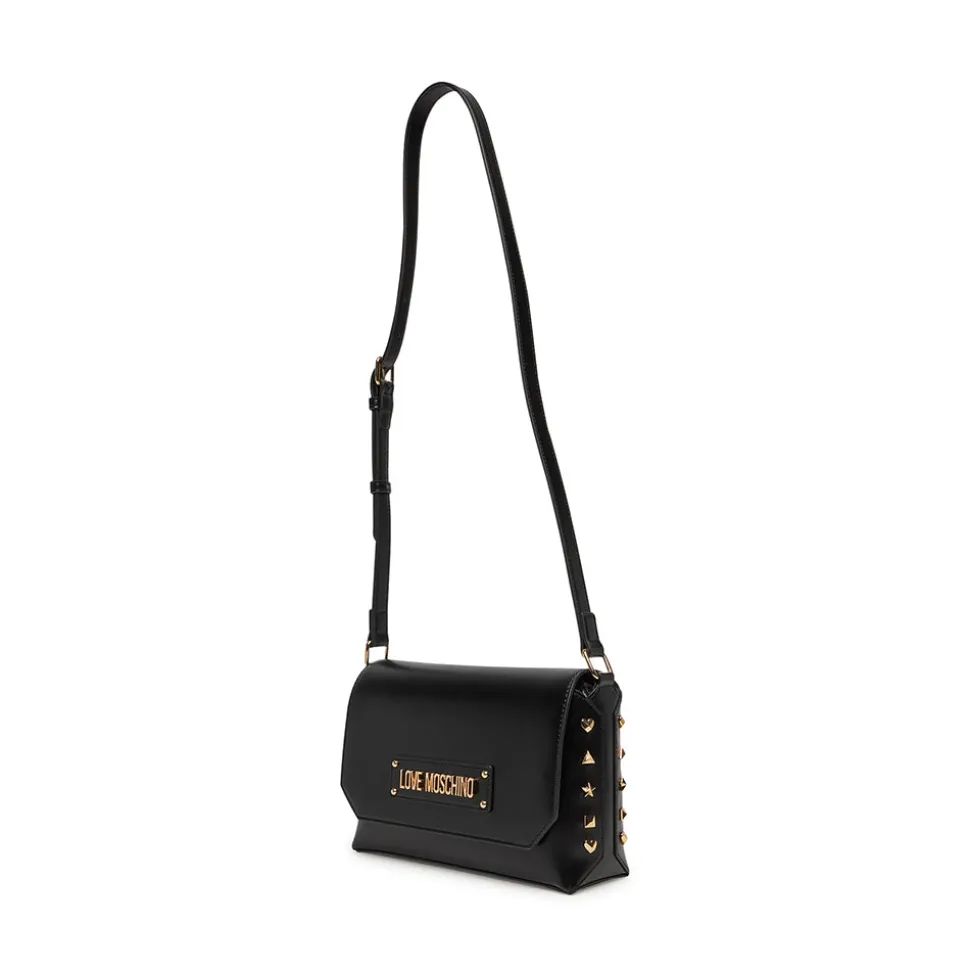 Borsa a Tracolla LOVE MOSCHINO Nera con Borchie