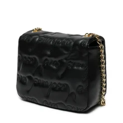 Borsa a Tracolla LOVE MOSCHINO Nera con Logo Ricamato All Over