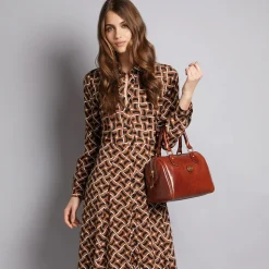 Borsa Donna a Bauletto a Mano THE BRIDGE in Pelle Marrone linea Story