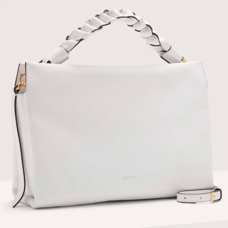 Borsa Donna a Mano COCCINELLE in Pelle linea Boheme Medium colore Brillant White - Celadon Green