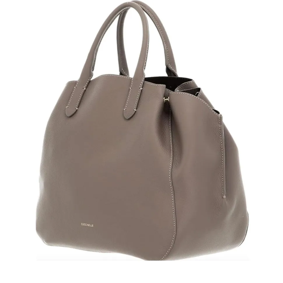 Borsa Donna a Mano COCCINELLE linea Soft Wear in Pelle Warm Taupe - Coffee