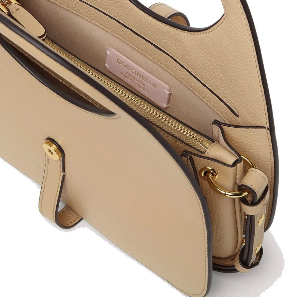 Borsa Donna a Mano COCCINELLE linea Cosima in Pelle color Toasted Small