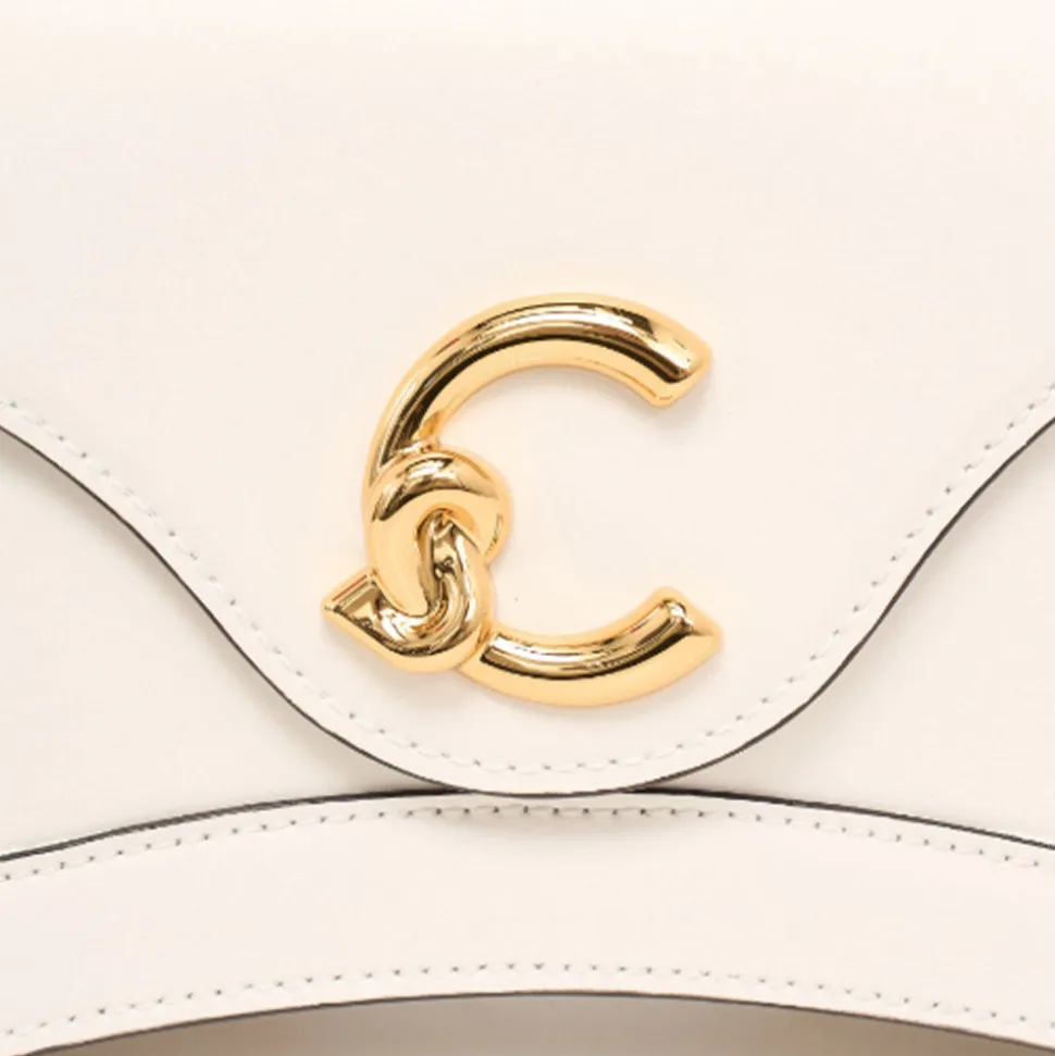 Borsa Donna a Mano COCCINELLE in Pelle linea C-Me Calf Cocker Small Colore Blanco