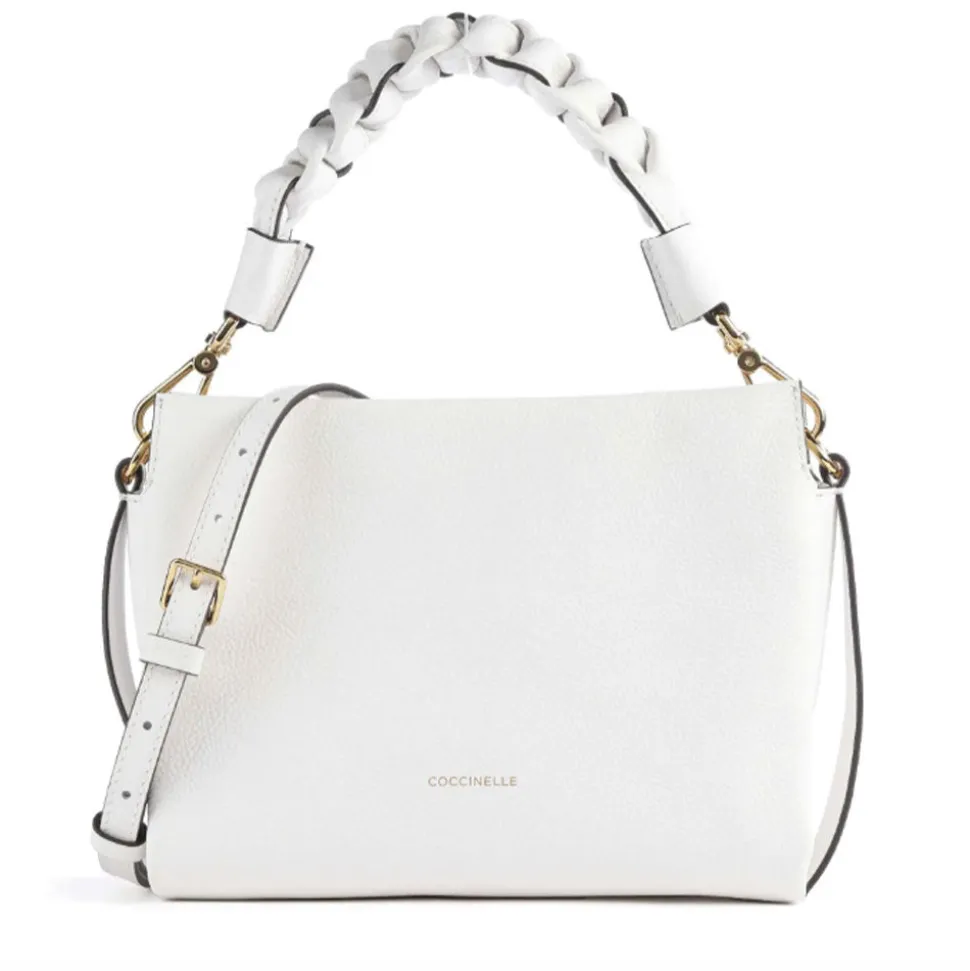 Borsa Donna a Mano COCCINELLE in Pelle Linea Boheme Small colore Brillant White - Celadon Green