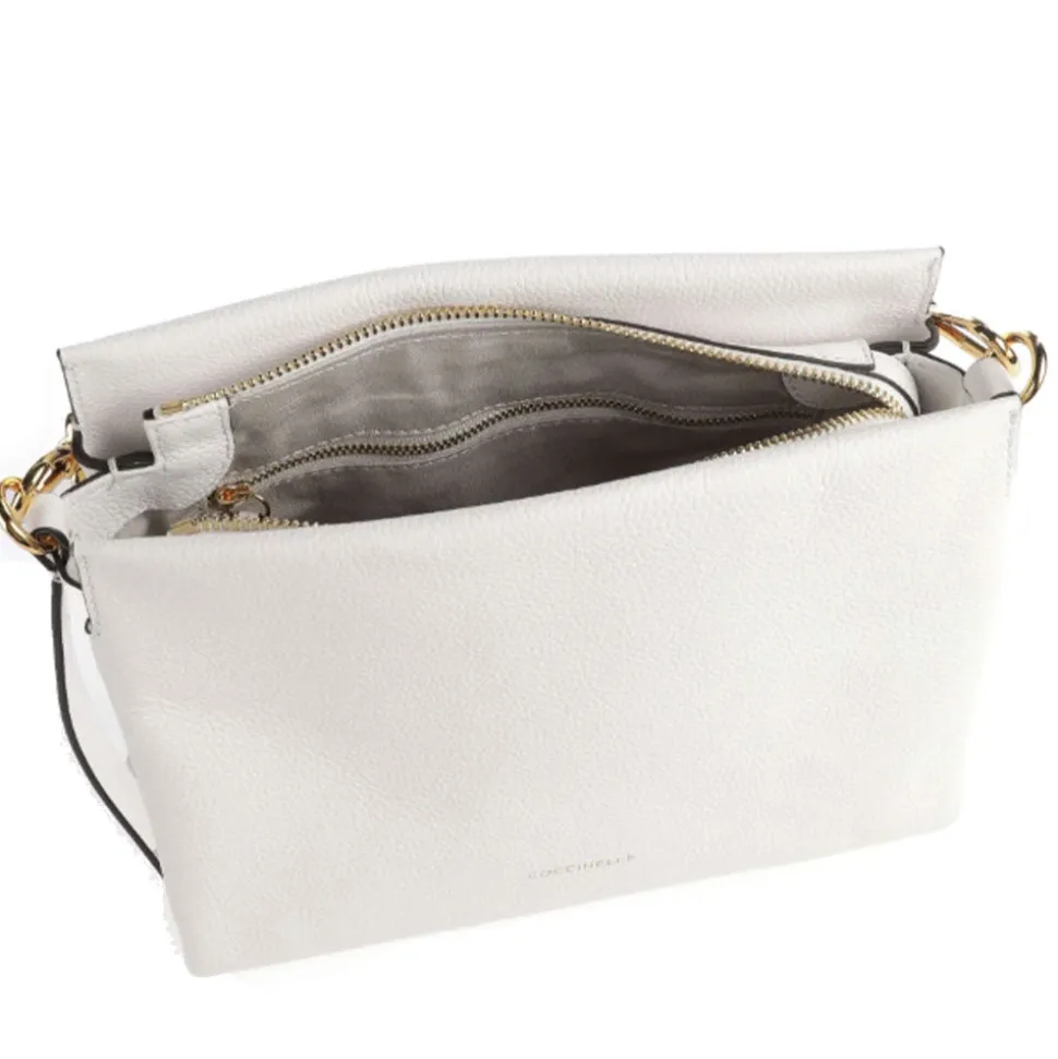 Borsa Donna a Mano COCCINELLE in Pelle Linea Boheme Small colore Brillant White - Celadon Green