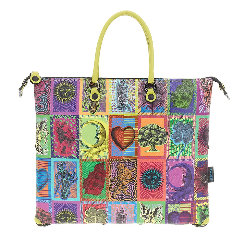 Borsa Donna a Mano con Tracolla GABS G3 PLUS Large in Pelle stampa Tarocchi
