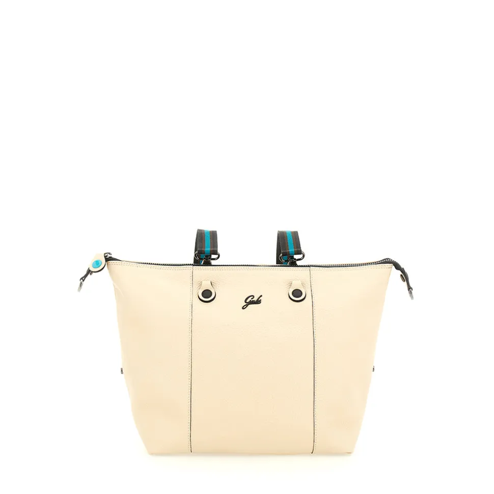 Borsa Donna a Mano con Tracolla GABS G3 PLUS Large in Pelle Martellata Beige Ecru