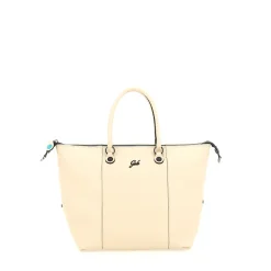 Borsa Donna a Mano con Tracolla GABS G3 PLUS Large in Pelle Martellata Beige Ecru