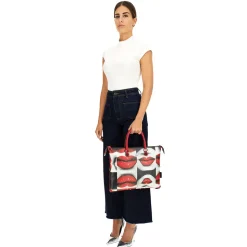 Borsa Donna a Mano con Tracolla GABS G3 PLUS Medium in Pelle stampa Baci