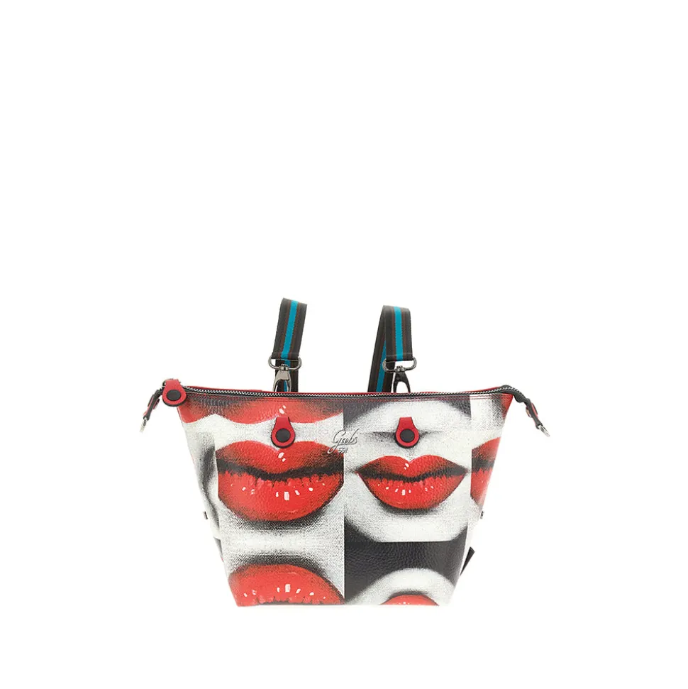 Borsa Donna a Mano con Tracolla GABS G3 PLUS Medium in Pelle stampa Baci