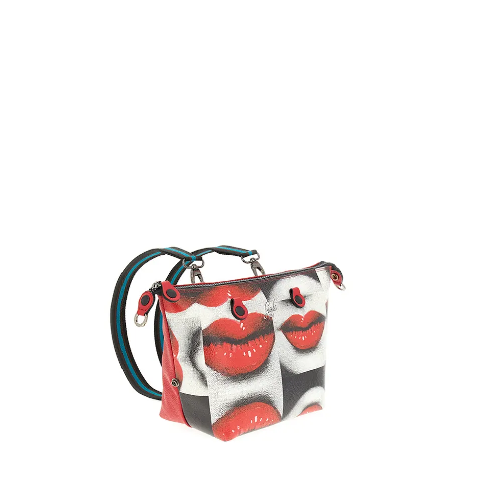 Borsa Donna a Mano con Tracolla GABS G3 PLUS Medium in Pelle stampa Baci