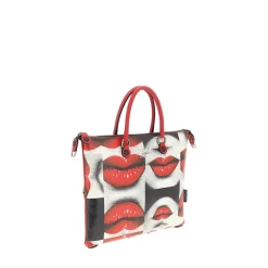 Borsa Donna a Mano con Tracolla GABS G3 PLUS Medium in Pelle stampa Baci