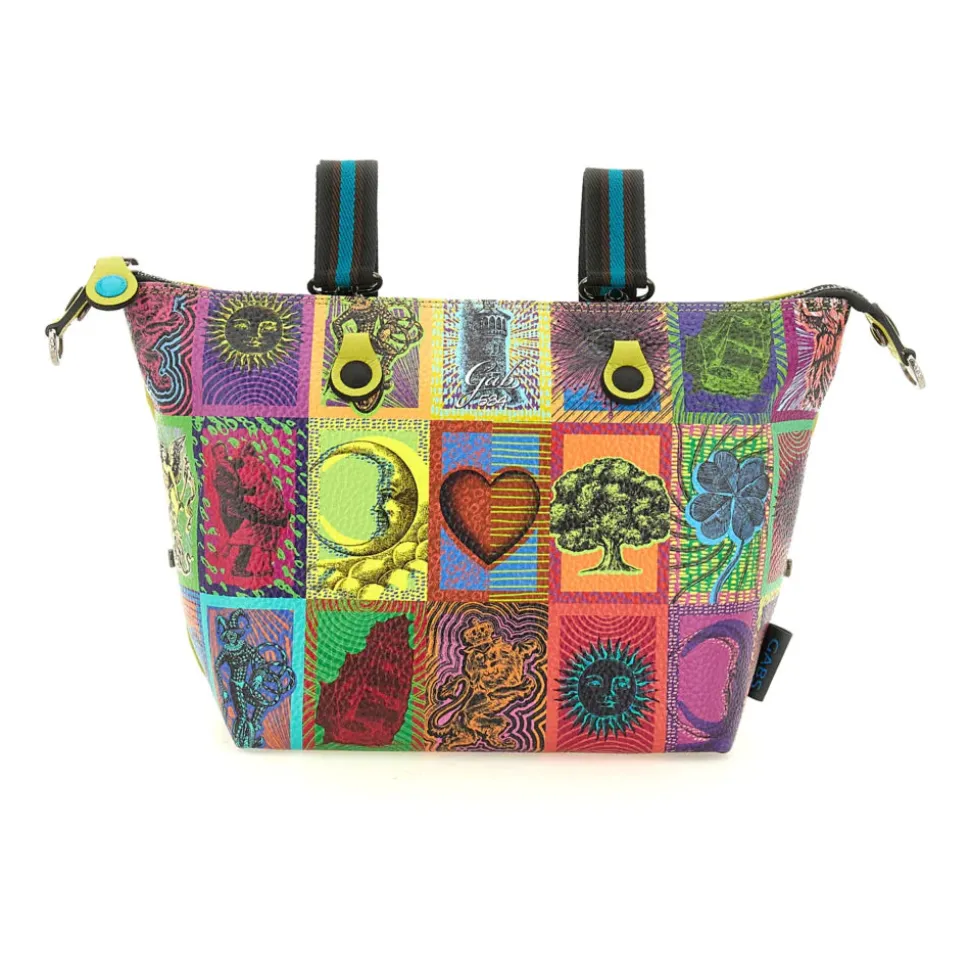 Borsa Donna a Mano con Tracolla GABS G3 PLUS Medium in Pelle stampa Tarocchi