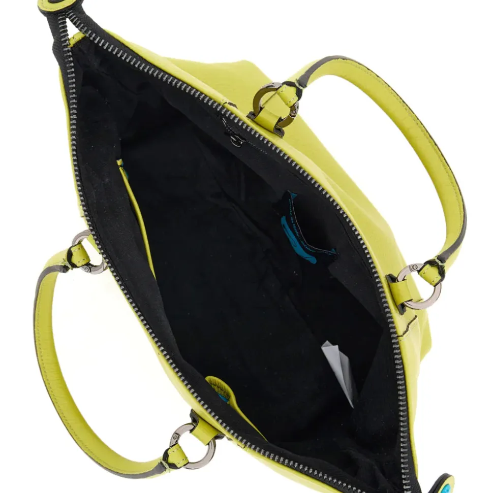 Borsa Donna a Mano con Tracolla GABS G3 PLUS Medium in Pelle Martellata Verde Papiro