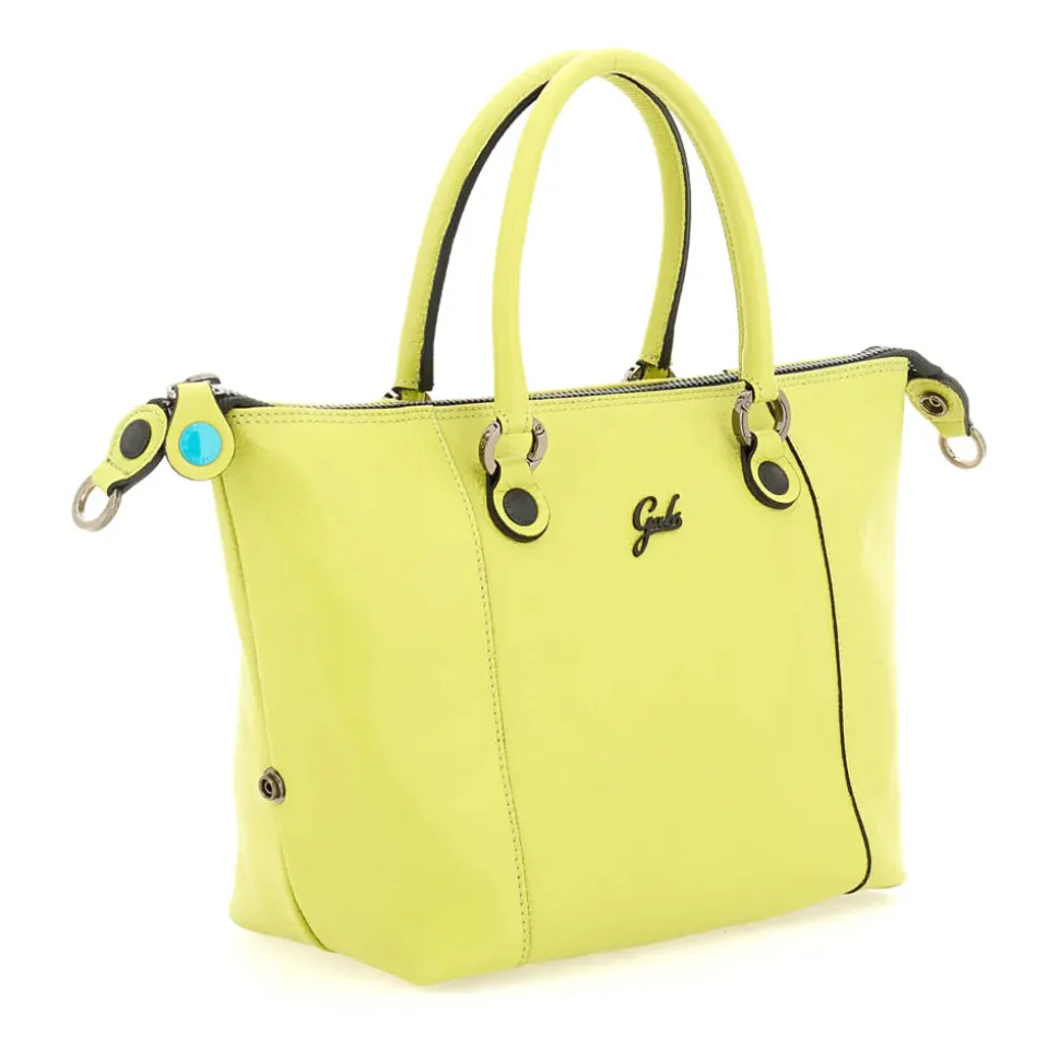 Borsa Donna a Mano con Tracolla GABS G3 PLUS Medium in Pelle Martellata Verde Papiro