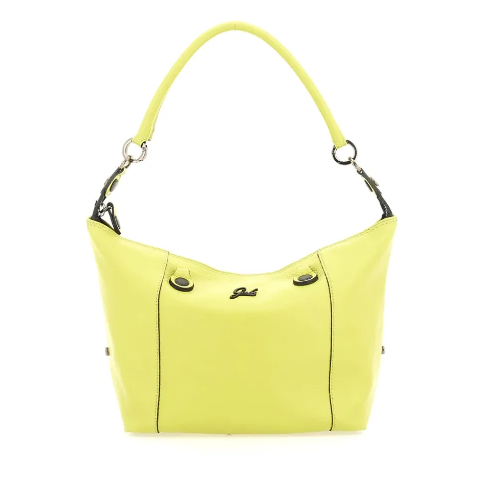 Borsa Donna a Mano con Tracolla GABS G3 PLUS Medium in Pelle Martellata Verde Papiro