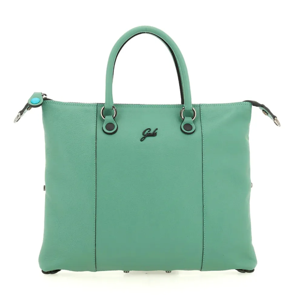 Borsa Donna a Mano con Tracolla GABS G3 PLUS Medium in Pelle Martellata Verde Filodendro