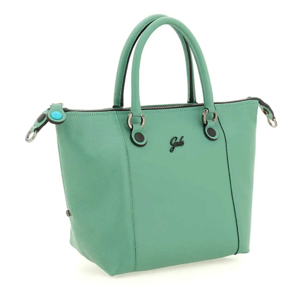 Borsa Donna a Mano con Tracolla GABS G3 PLUS Medium in Pelle Martellata Verde Filodendro