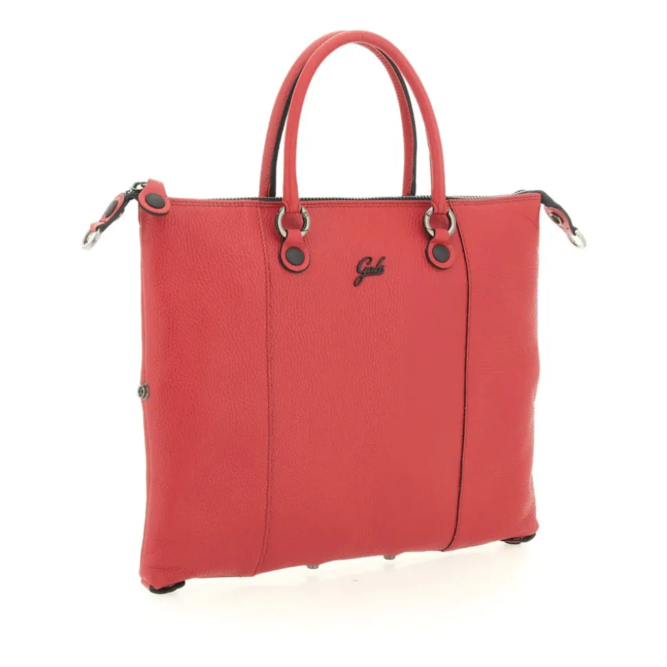 Borsa Donna a Mano con Tracolla GABS G3 PLUS Medium in Pelle Martellata Rosso Fuoco