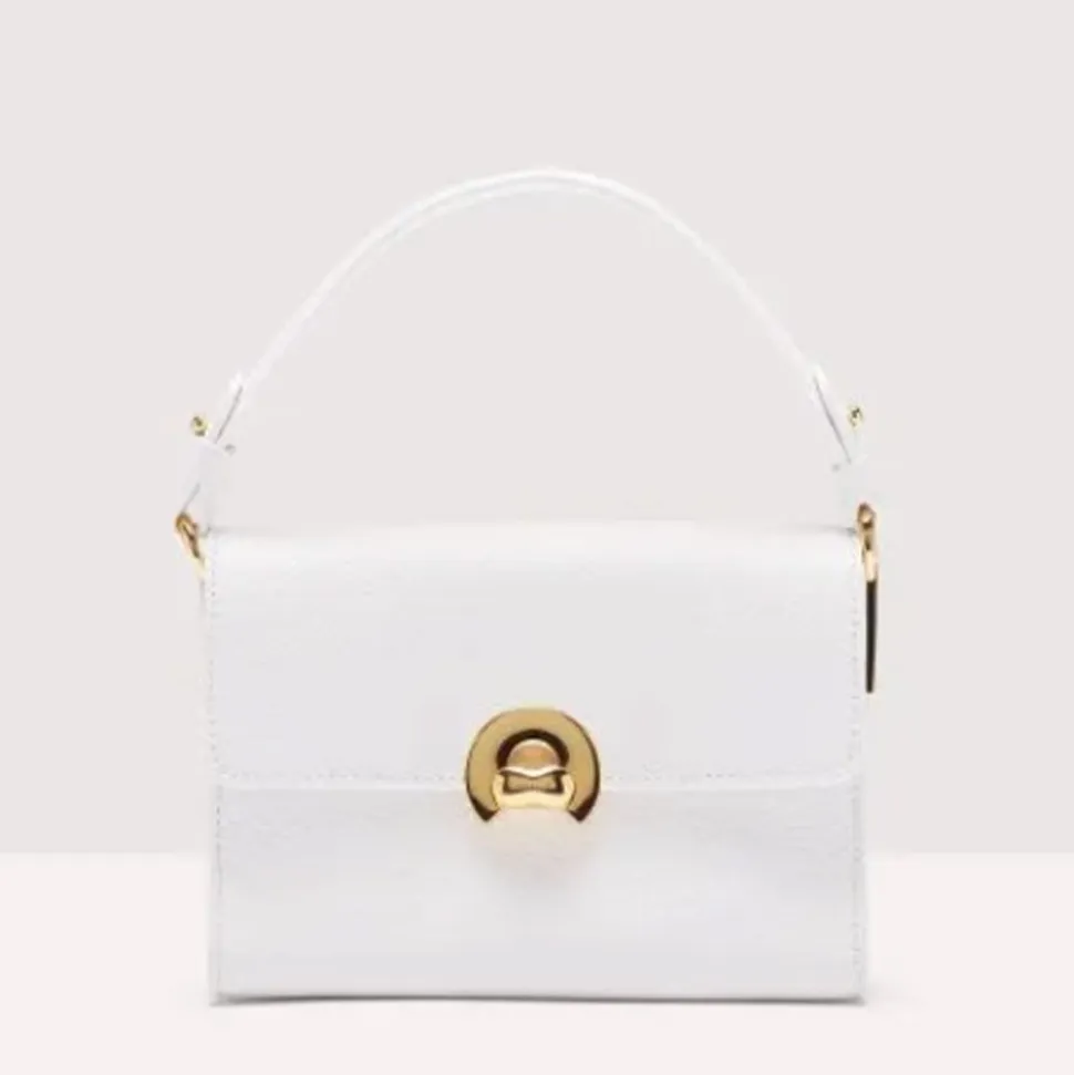 Borsa Donna a Mano con Tracolla COCCINELLE in Pelle linea Binxie Small colore Brillant White