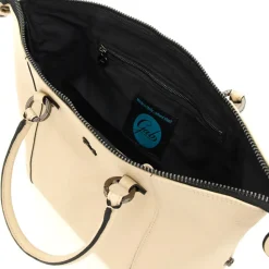Borsa Donna a Mano con Tracolla GABS G3 PLUS Medium in Pelle Martellata Beige Ecru
