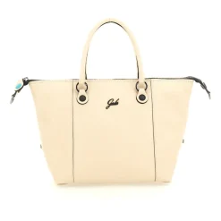 Borsa Donna a Mano con Tracolla GABS G3 PLUS Medium in Pelle Martellata Beige Ecru