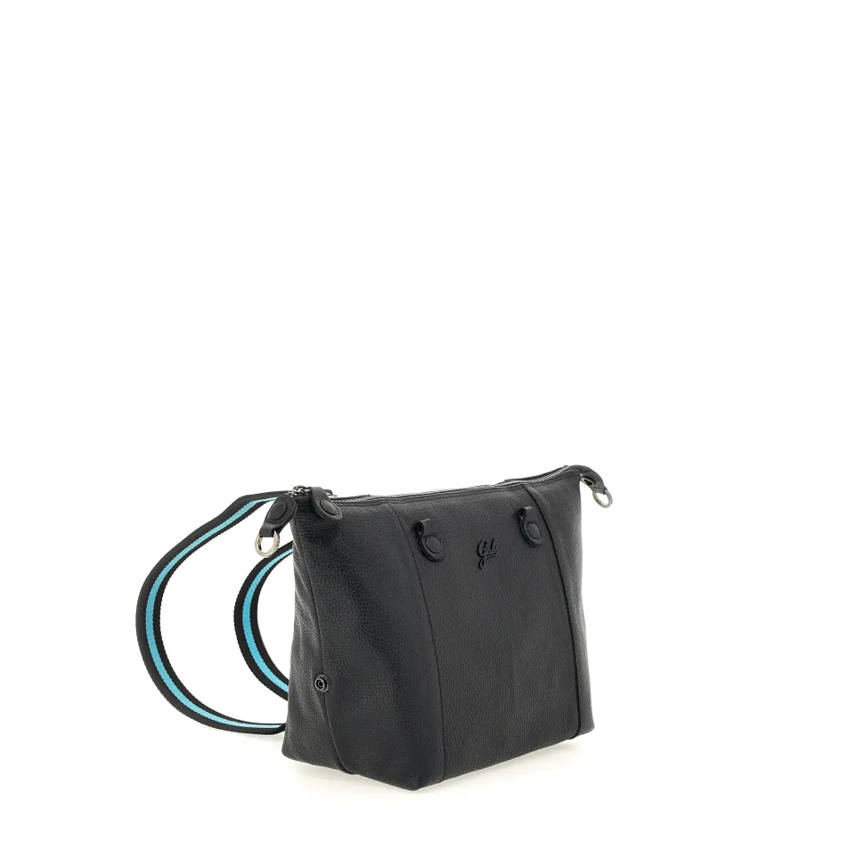 Borsa Donna a Mano con Tracolla GABS G3 PLUS Medium in Pelle Martellata Black