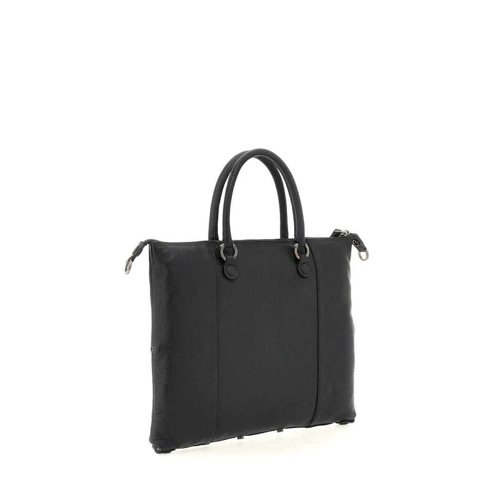 Borsa Donna a Mano con Tracolla GABS G3 PLUS Medium in Pelle Martellata Black
