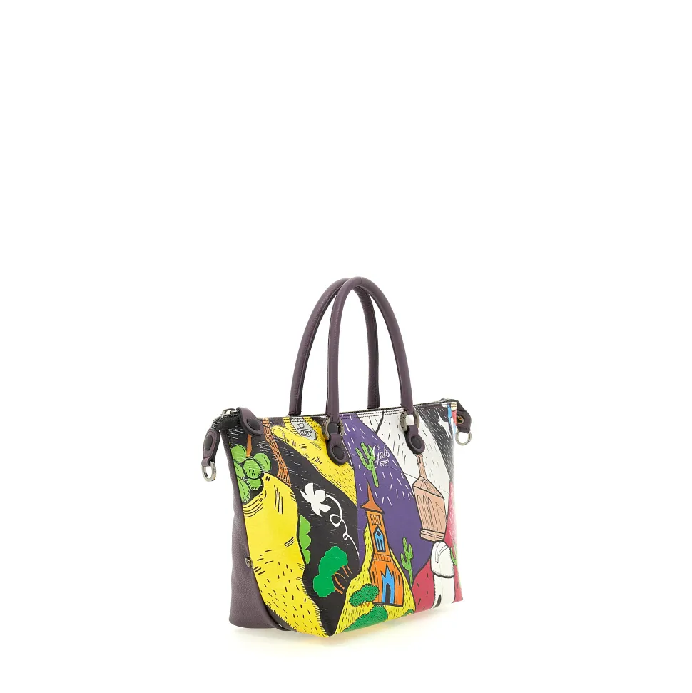 Borsa Donna a Mano con Tracolla GABS G3 PLUS Trip in Pelle stampa Messico Large