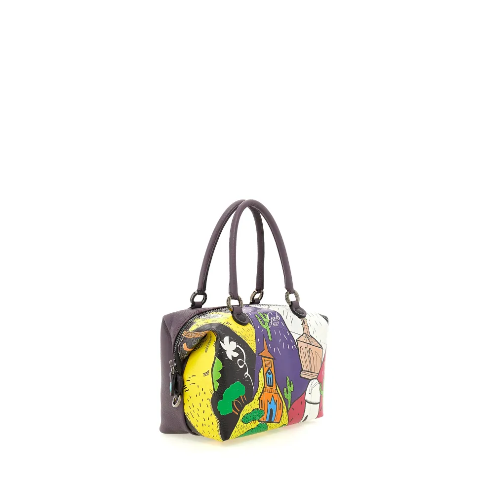 Borsa Donna a Mano con Tracolla GABS G3 PLUS Trip in Pelle stampa Messico Large