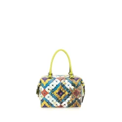 Borsa Donna a Mano con Tracolla GABS G3 PLUS Trip in Pelle stampa Paillettes Rombi Large