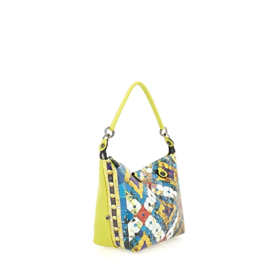 Borsa Donna a Mano con Tracolla GABS G3 PLUS Trip in Pelle stampa Paillettes Rombi Large