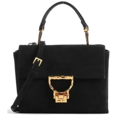 Borsa Donna a Mano con Tracolla COCCINELLE in Pelle Scamosciata Linea Arlettis colore Nero