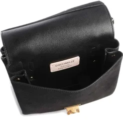 Borsa Donna a Mano con Tracolla COCCINELLE in Pelle Scamosciata Linea Arlettis colore Nero