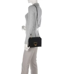 Borsa Donna a Mano con Tracolla COCCINELLE in Pelle Scamosciata Linea Arlettis colore Nero