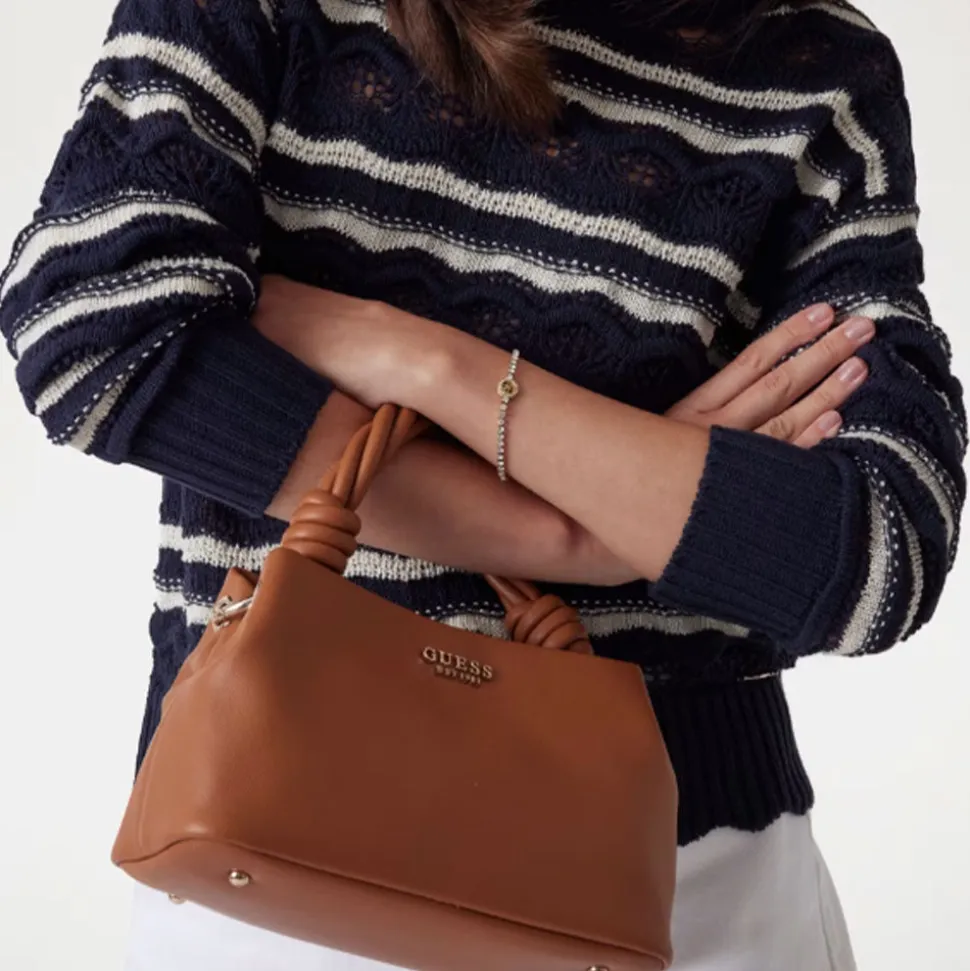 Borsa Donna a Mano GUESS Linea Sansa Colore Cognac