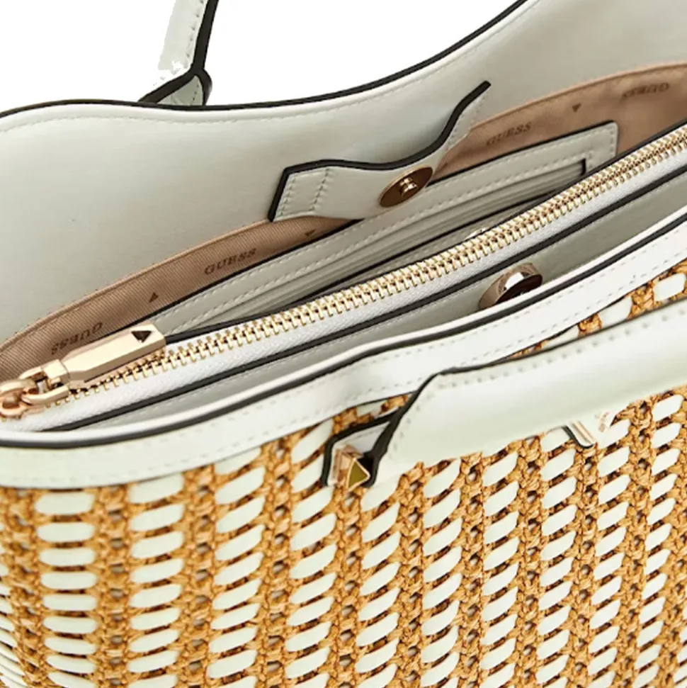 Borsa Donna a Mano GUESS Linea Atalia colore Natural - White