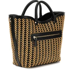 Borsa Donna a Mano GUESS Linea Atalia colore Natural - Black