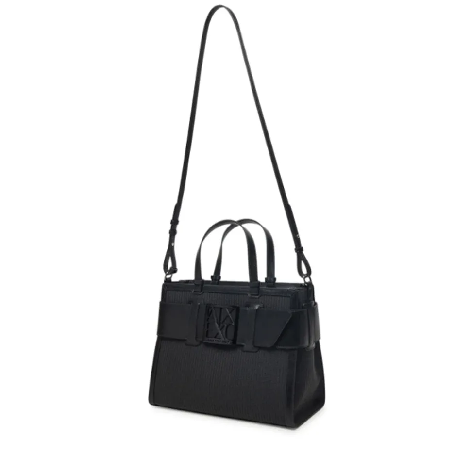 Borsa Donna a Mano Intrecciata ARMANI EXCHANGE colore Ner Misura Grande