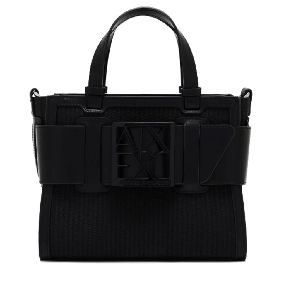 Borsa Donna a Mano Intrecciata ARMANI EXCHANGE colore Nero Misura Piccola