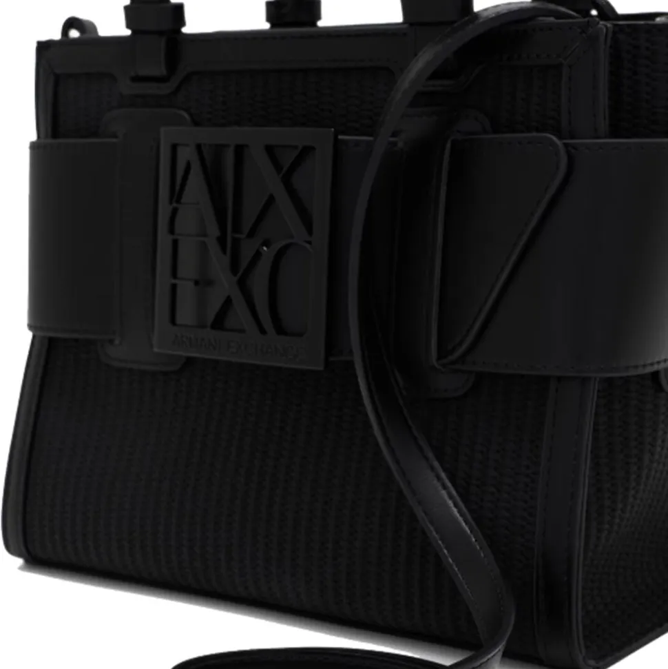 Borsa Donna a Mano Intrecciata ARMANI EXCHANGE colore Nero Misura Piccola